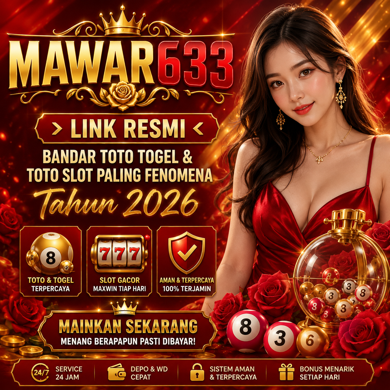 MAWAR633: Bandar Toto Togel Slot Paling Fenomena Tahun 2026 Terbaik